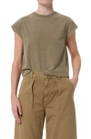 Agolde Bryce Cap Sleeve T-shirt In Green