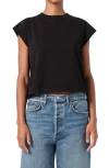 Agolde Bryce Cap Sleeve Tee In Black
