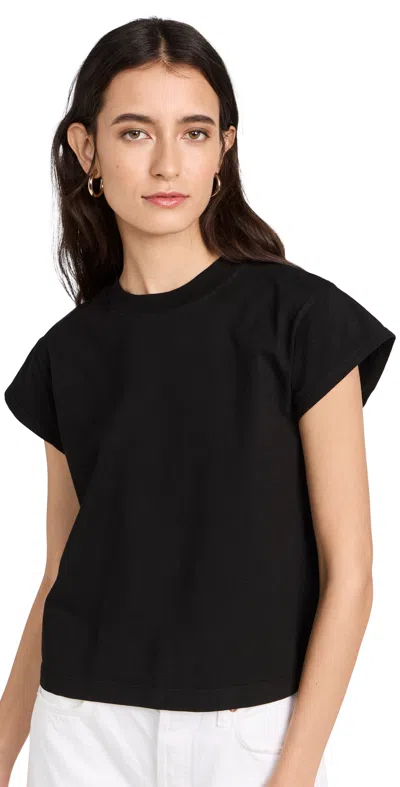 AGOLDE BRYCE CAP SLEEVE T-SHIRT BLACK