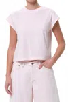 Agolde Bryce Cap Sleeve Tee In Pink In Pink