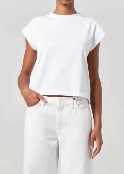 Agolde Bryce Cap Sleeve Tee In Cholla In Multi