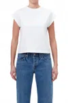 Agolde Bryce Cap Sleeve Tee In Cholla In White