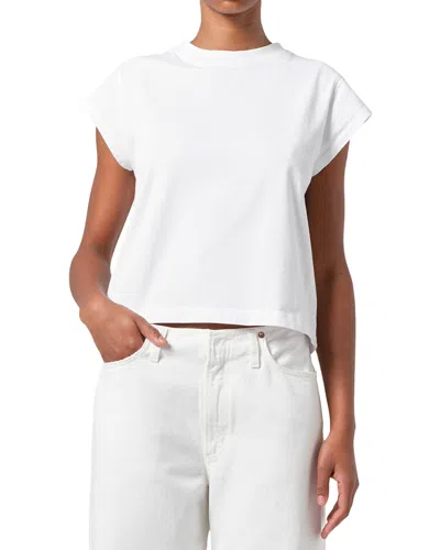 Agolde Bryce Cap Sleeve Tee In White