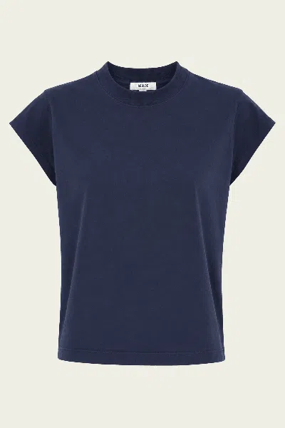Agolde Bryce Cap-sleeve Tee In Dark Teal In Blue