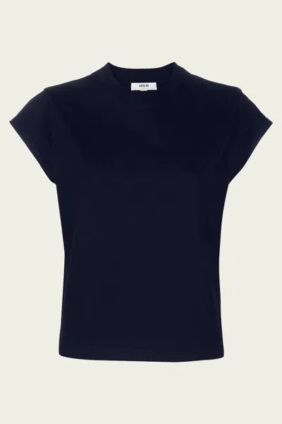 Agolde Bryce Cap-sleeve Tee In Storm In Blue