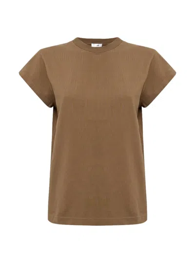 Agolde Bryce Cap-sleeve T-shirt In Brown