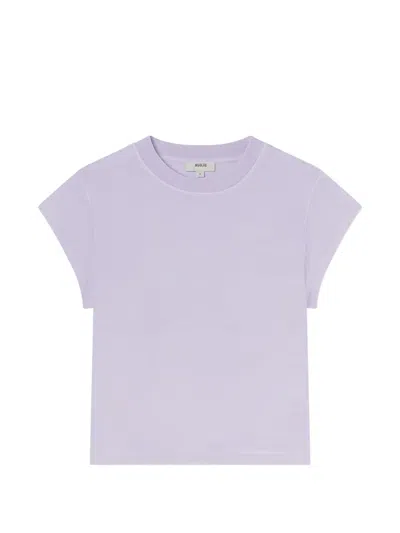 Agolde Bryce Cap-sleeve T-shirt In Purple