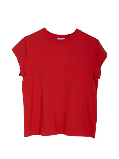 Agolde Bryce Cap-sleeve T-shirt In Red