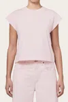 Agolde Bryce Cap Sleeve Tee In Pink In Pink