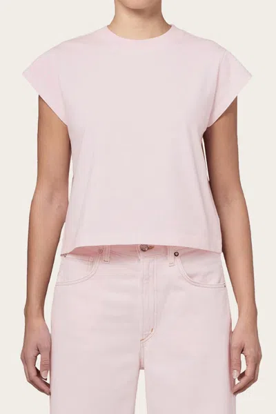 Agolde Bryce Cap Sleeve Tee In Pink
