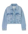 Agolde Button Cropped Denim Jacket In Blue