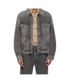 Agolde Button Denim Jacket In Gray