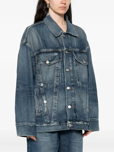 Agolde Buttoned Denim Jacket In Blue