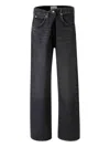 Agolde Buttoned Straight-leg Jeans In Black