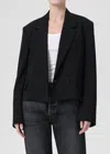 Agolde Callie Crop Blazer In Black