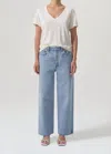 Agolde Franka Pleated High-rise Wide-leg Jeans In White