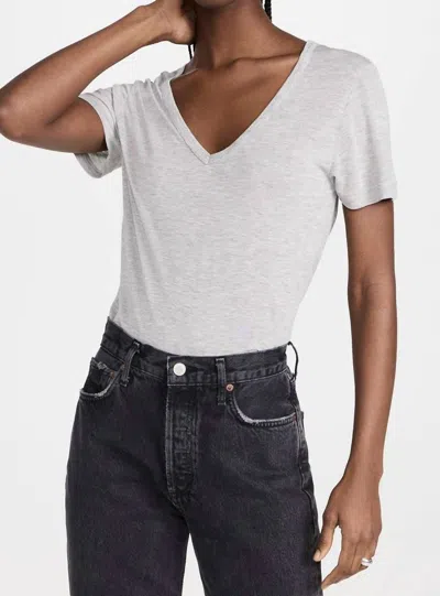 Agolde Cameron V-neck Tee In White