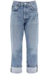 Agolde Used Effect Fran Jeans In Invention (blue)
