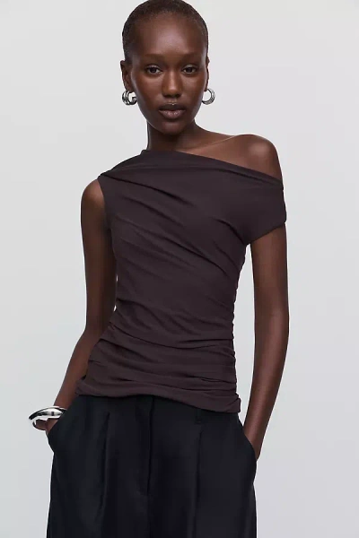 Agolde Carline 100% Cotton Top In Brown