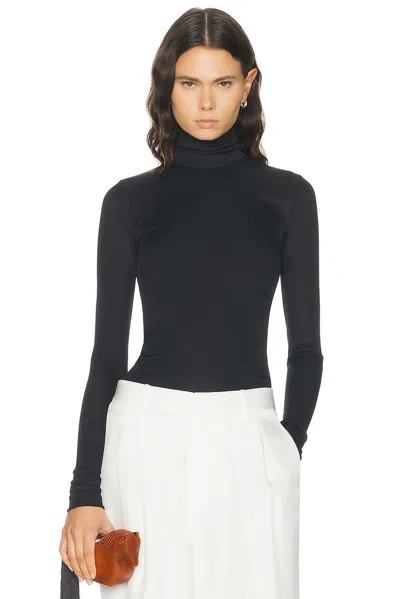 Agolde Caryle Turtleneck Top In Black
