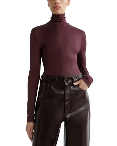 Agolde Caryle Turtleneck Top In Brown