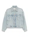 Agolde Buttoned Long-sleeved Denim Jacket In Light Wash