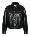 Agolde Charli Black Leather Blend Jacket In Black