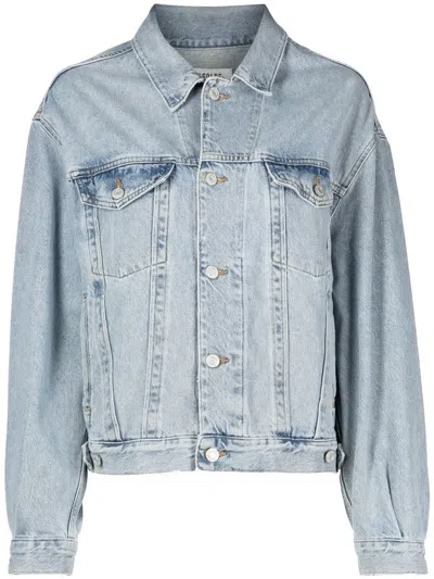 Agolde Buttoned Long-sleeved Denim Jacket In Gray