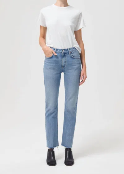 Agolde Cherie High Rise Straight Jean In Tone In Blue