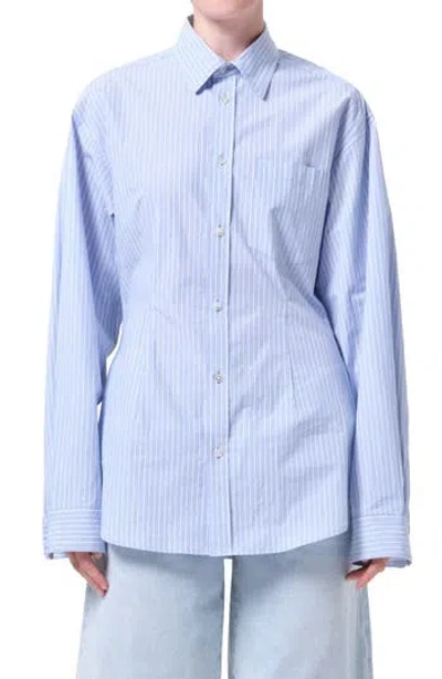 Agolde Cinch Stripe Button-up Shirt In Webb Stripe