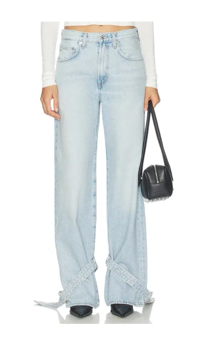Agolde Cinched Hem Loose Taper Jeans In Blue