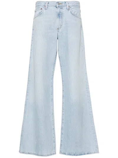 Agolde Riley High Waist Crop Straight Leg Organic Cotton Jeans In Enctr Encounter