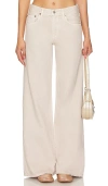 Agolde Low Slung Baggy Low-rise Straight-leg Jeans In 牙白色