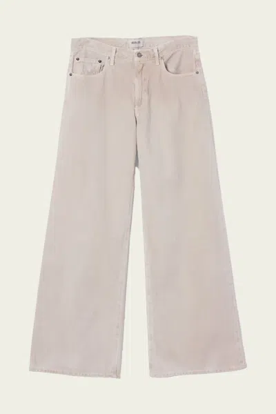 Agolde Clara Low Rise Baggy Flare In Tusk