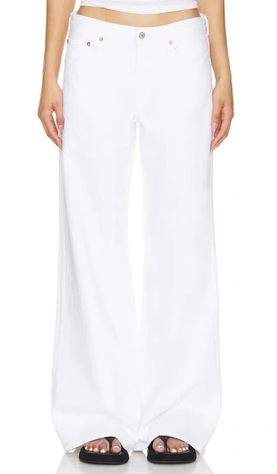 Agolde Dame High Rise Wide Leg Jeans In Fortune Cookie In White