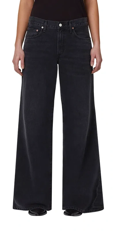 AGOLDE CLARA LOW RISE BAGGY JEANS MASCARA