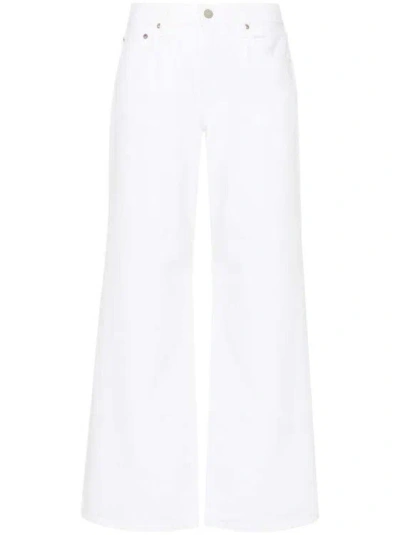 Agolde Clara Low-rise Flared Jeans In White