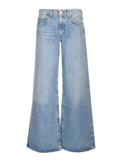 Agolde Clara Wide Leg Jeans In Blue