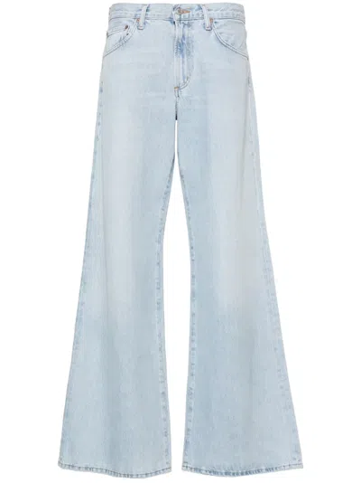 Agolde Riley High Waist Crop Straight Leg Organic Cotton Jeans In Enctr Encounter