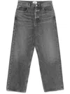 Agolde Grey Jeans With Low Waist And Wide Leg