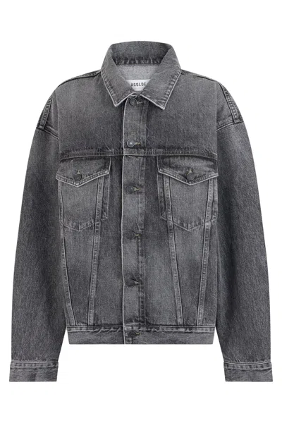 Agolde Classic Denim Jacket In Gray