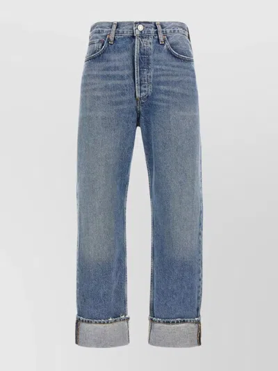 Agolde Ladies Fran Invention Low Slung Straight Jeans In Blue