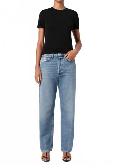 Agolde Classic Fit Straight Leg 90's Jeans In Hooked In Blue
