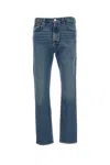 Agolde Classic Slim-fit Five-pocket Jeans With Straight Leg Cut In Blue