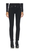 Agolde Cocktail Low Rise Ankle Slim Jeans In Black