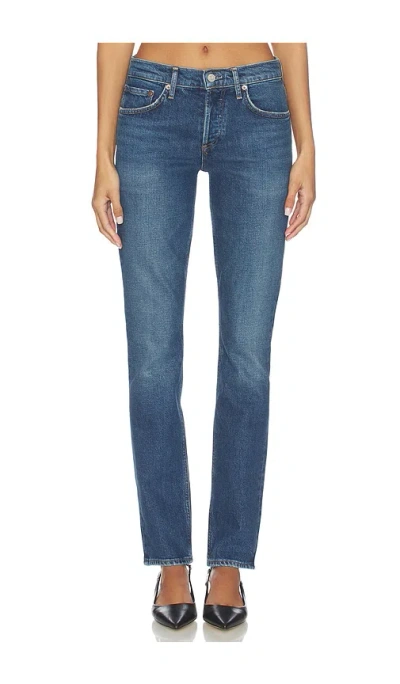 Agolde Cocktail Low Rise Stacked Skinny Jeans In Blue