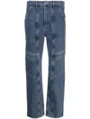 Agolde Cooper Straight Denim Cargo Jeans In Blue