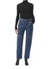 Agolde Cooper Straight Denim Cargo Jeans In Blue