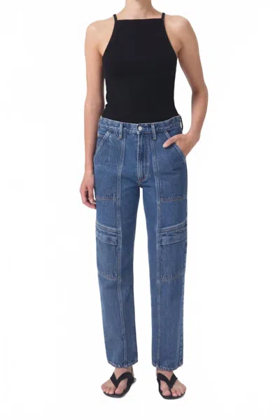 Agolde Cooper Cargo Jeans In Regulation In Blue
