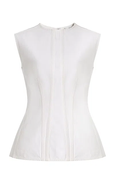 Agolde Corbin Denim Top In White